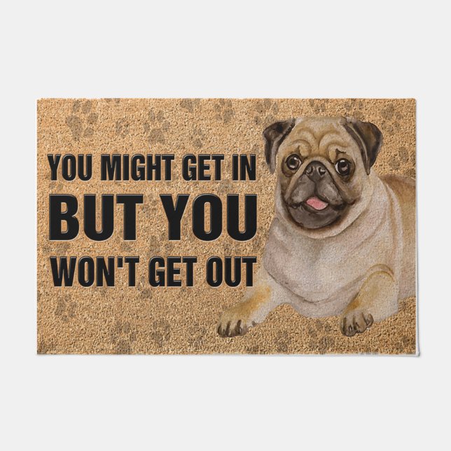 Felpudo Doormat mascota - Doormat gracioso Perro de Pitbul (Anverso)