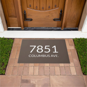 Felpudo Doormat minimalista marrón y blanco simple y eleg