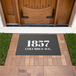 Felpudo Doormat moderno gris y blanco elegante