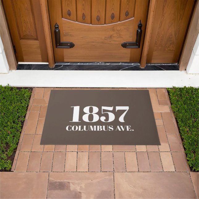 Felpudo Doormat moderno marrón y blanco elegante (Exterior)