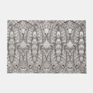 Felpudo Doormat moderno Ornate Plateado