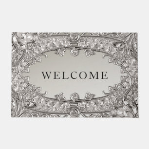 Felpudo Doormat moderno Ornate Plateado