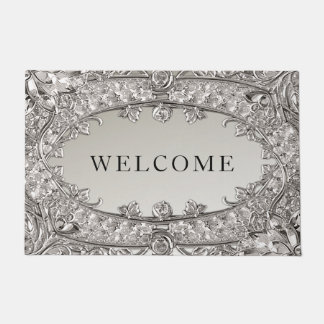 Felpudo Doormat moderno Ornate Plateado