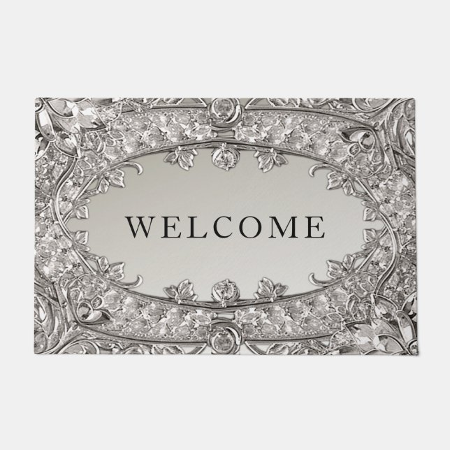 Felpudo Doormat moderno Ornate Plateado (Anverso)