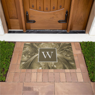 Felpudo Doormat Monograma con abundancia de oro