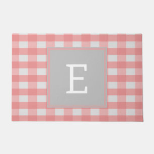 Felpudo Doormat Monograma de búfalo rosado