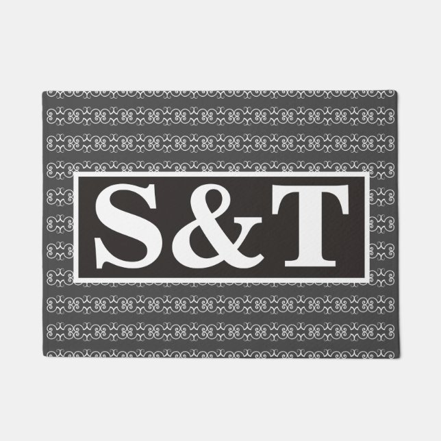 Felpudo Doormat monograma de dos letras (Anverso)