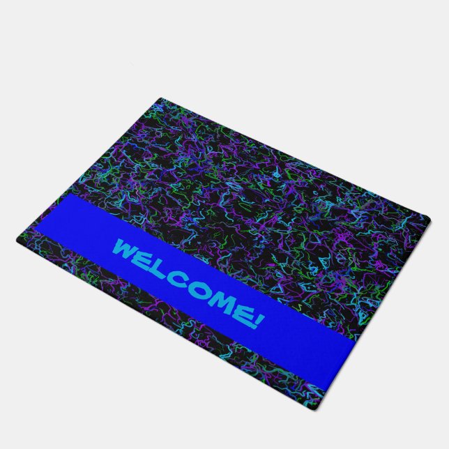 Felpudo Doormat morado, azul y negro (Angular)