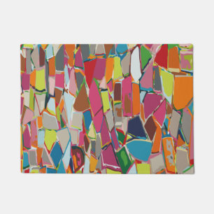 Felpudo Doormat multicolor de diseño geométrico moderno