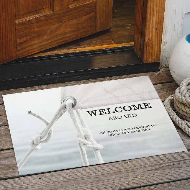 Felpudo Doormat Nautical (Nautical doormat featuring a close-up of a sail on a sailboat - great for a beach house)
