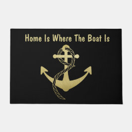 Felpudo Doormat náutico de oro y negro