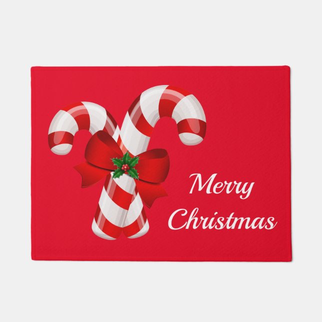 Felpudo Doormat Navidades de Candy Canes (Anverso)
