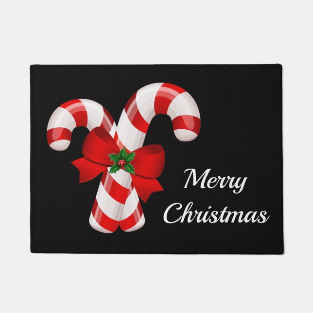 Felpudo Doormat Navidades de Candy Canes (Anverso)