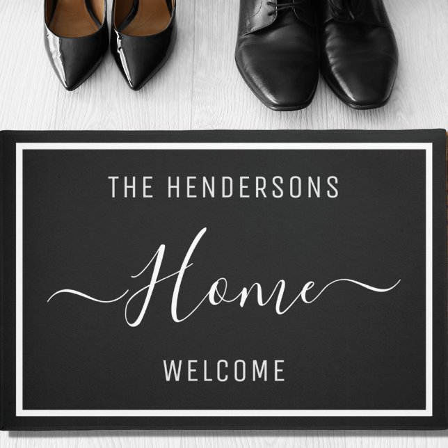 Felpudo Doormat negro de familia personalizada (Subido por el creador)