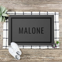 Felpudo Doormat, nombre familiar personalizado de Gris car