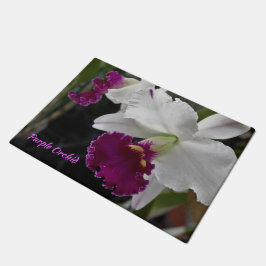 Felpudo Doormat- Orquídea en blanco/púrpura