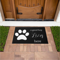 Doormat - Perro Paw - un buen chico vive aquí