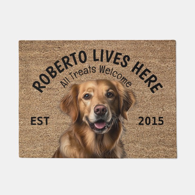 Felpudo Doormat Perro Perro Perro Personalizado (Anverso)