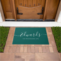 Doormat personalizado con escritura moderna verde