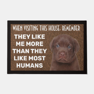 Felpudo Doormat personalizado de Chocolate Labrador