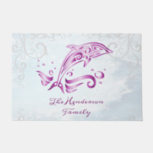 Felpudo Doormat personalizado de delfín magenta