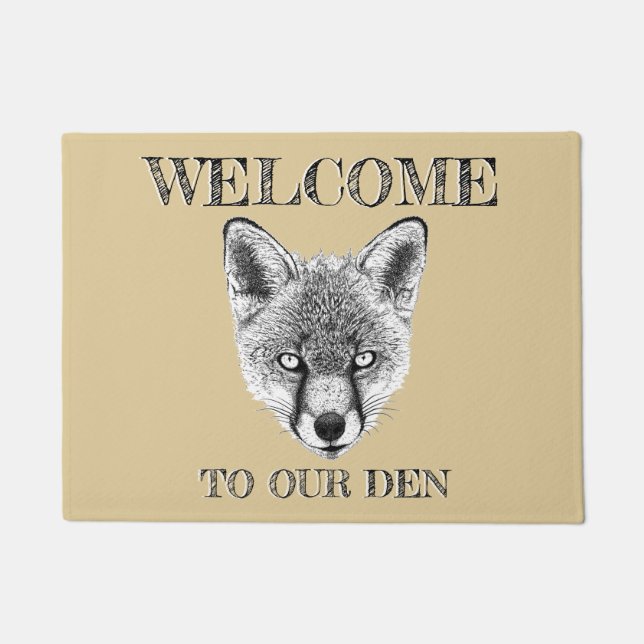 Felpudo Doormat, Personalizado de Fox Doormat 'Bienvenido  (Anverso)