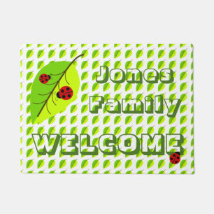 Felpudo Doormat personalizado de Ladybug y Leaf