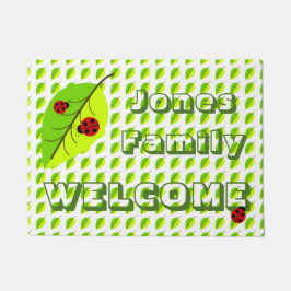 Felpudo Doormat personalizado de lamparita y hoja