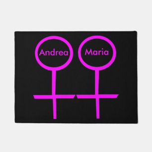 Felpudo Doormat personalizado de los amantes de las lesbia