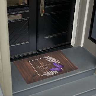 Felpudo Doormat personalizado de mariposa púrpura rusa