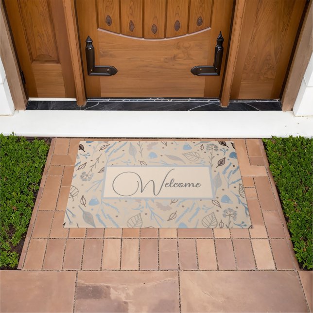 Felpudo Doormat personalizado de moda floral moderna (Exterior)