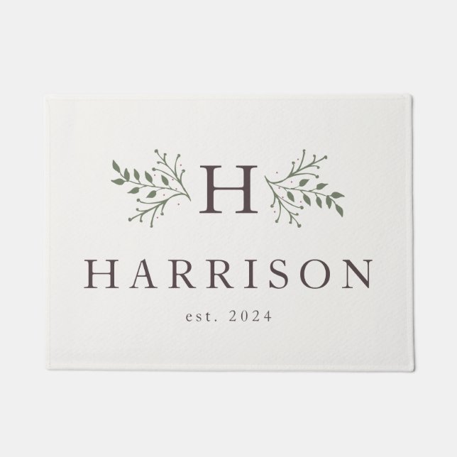 Felpudo Doormat personalizado de monograma ruso (Anverso)