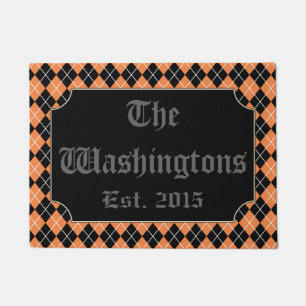 Felpudo Doormat personalizado de naranja Halloween