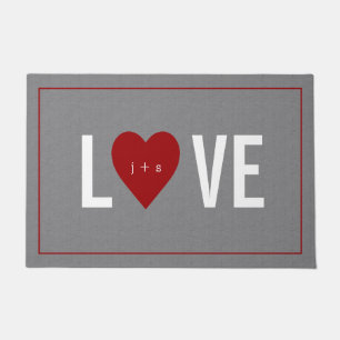 Felpudo Doormat personalizado del gris de la inicial del