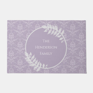 Felpudo Doormat personalizado elegante de lavanda Damask