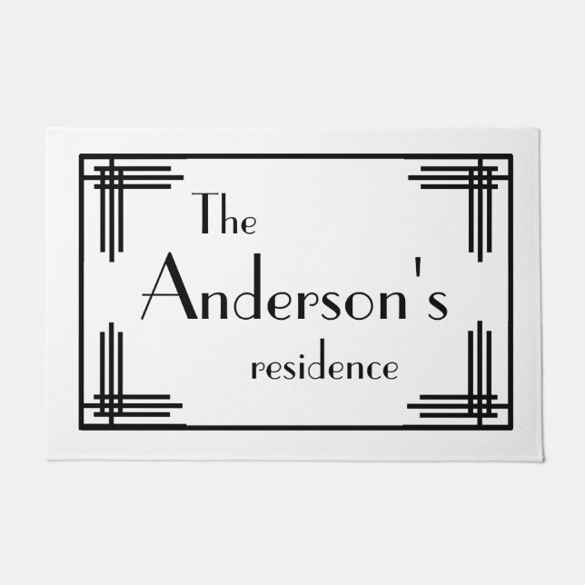 Felpudo Doormat personalizado - estilo Art Deco (Anverso)