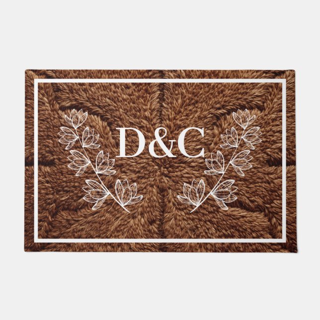 Felpudo Doormat Personalizado inicial doble (Anverso)
