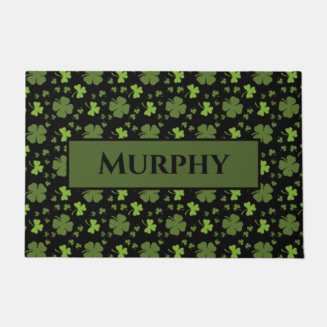 Felpudo Doormat personalizado irlandés Shamrock (Anverso)