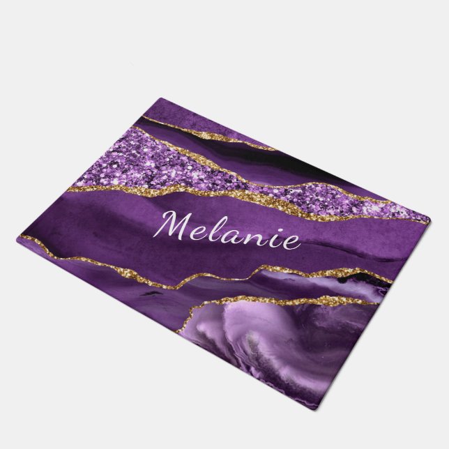 Felpudo Doormat personalizado Purple Gold personalizado (Angular)