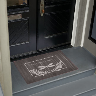 Felpudo Doormat personalizado ruso de la libélula plateada
