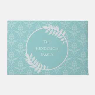 Felpudo Doormat personalizado verde azulado elegante Damas