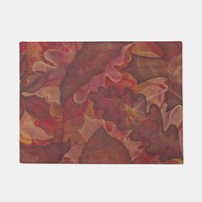Felpudo Doormat pintado del otoño de la hoja (Anverso)