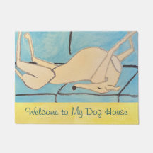 Doormat presentando un Greyhound