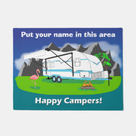 Felpudo Doormat retro del remolque, trullo, árbol dual,