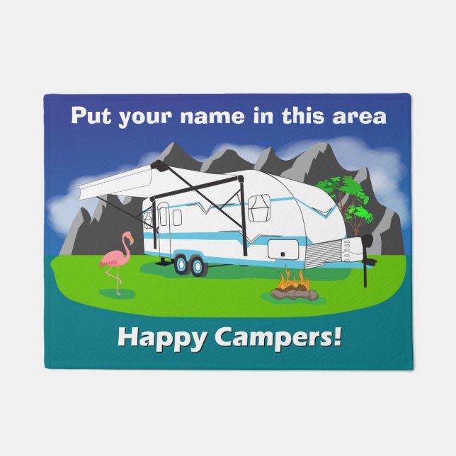 Felpudo Doormat retro del remolque, trullo, árbol dual, (Anverso)