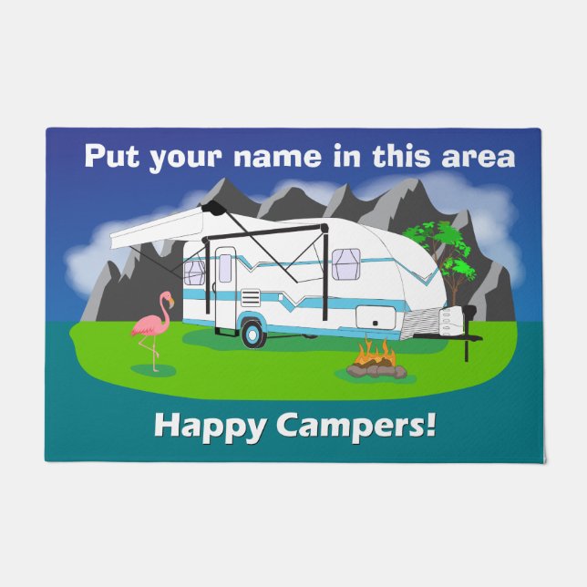 Felpudo Doormat retro grande del remolque, trullo, solo (Anverso)