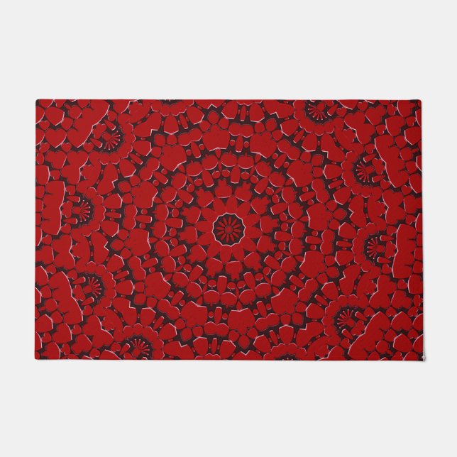 Felpudo Doormat rojo decorativo (Anverso)