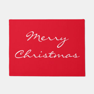 Felpudo Doormat rojo elegante de las Felices Navidad