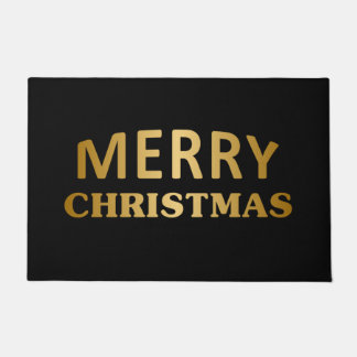 Felpudo Doormat simple de Navidades de oro y negro
