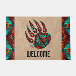 Felpudo Doormat tribal Bear Paw